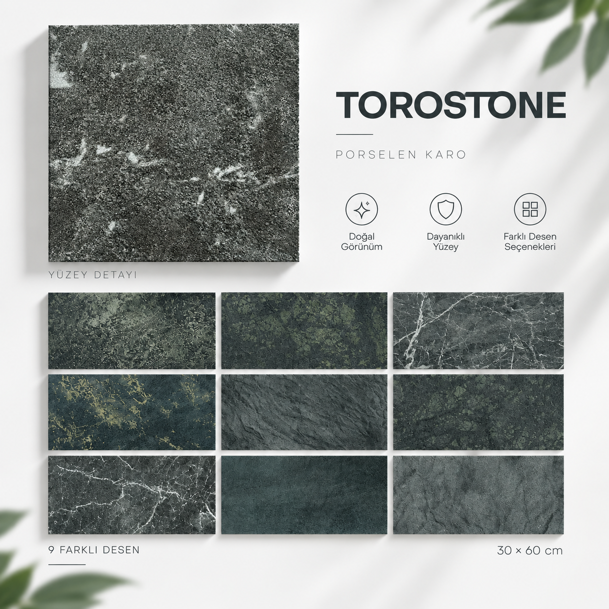 Mossatile Torostone 30x60 cm porselen havuz kaplaması